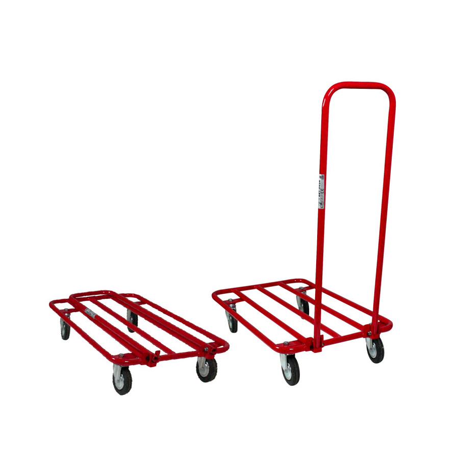 Carrello a pianale in tubolare 450x750 mm manico pieghevole