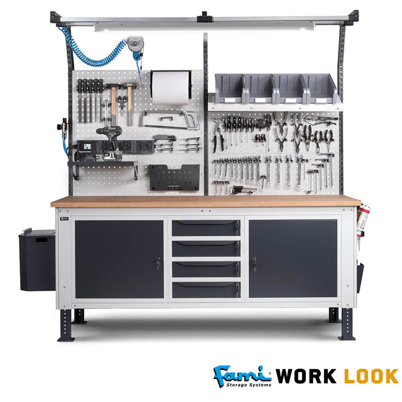 Binario con base in alluminio per parete banchi lavoro / mm. L.1000 – IDEAONE05185