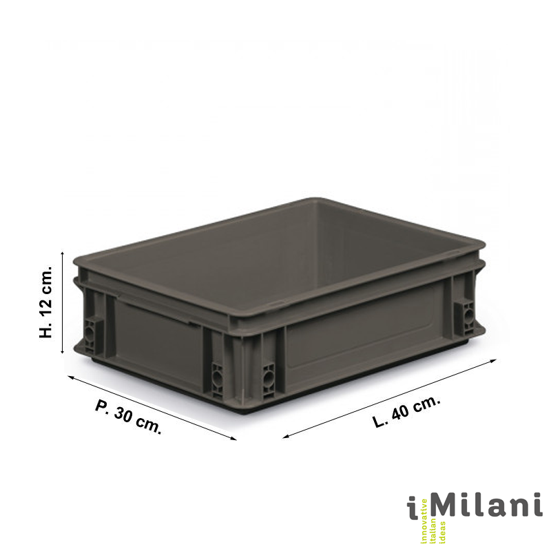Cassetta  in plastica EuroBox Fondo e Pareti Liscie (ECO)  | cm.L.40xP.30xH.15