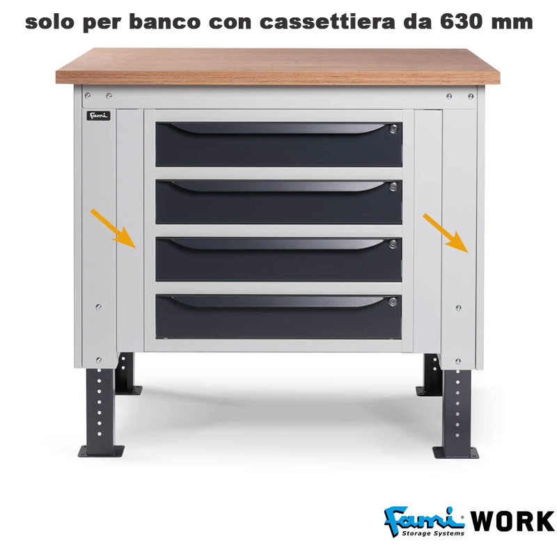 Coppia tamponi laterali per banchi lavoro 1000 / cm. L.6,5 – IDEAONE06112