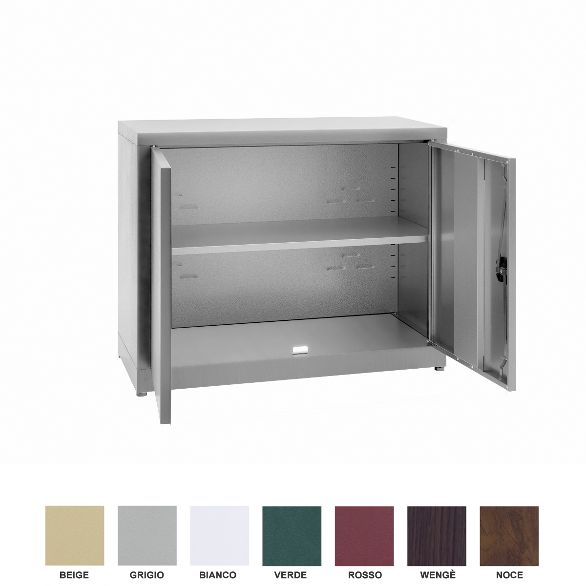 Armadio portaoggetti Zincoplastificato - 2 ante battenti - Dim. 100x50x80H cm.
