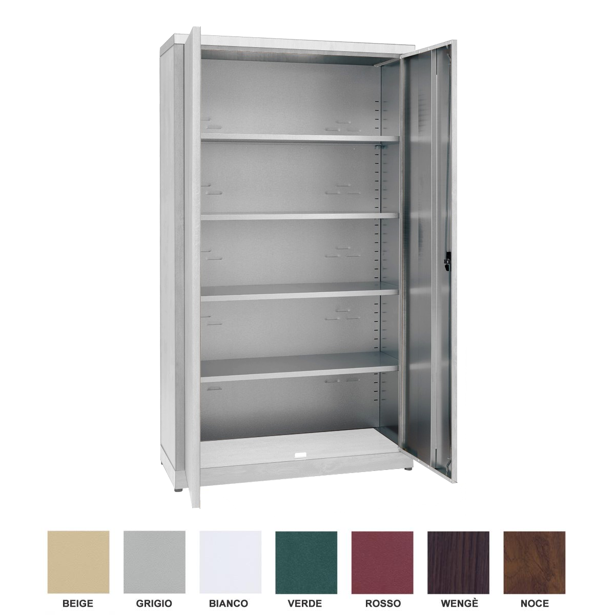 Armadio portaoggetti Zincoplastificato - 2 ante battenti - Dim. 80x40x200H cm.