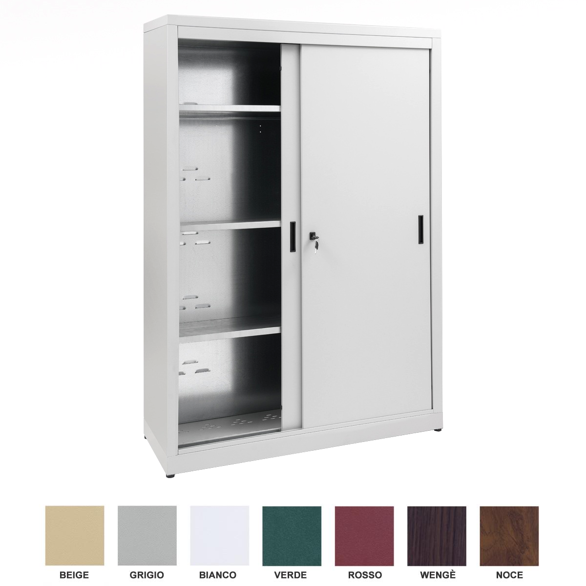 Armadio portaoggetti Zincoplastificato ad ante scorrevoli - Dim. 180x60x180H cm.