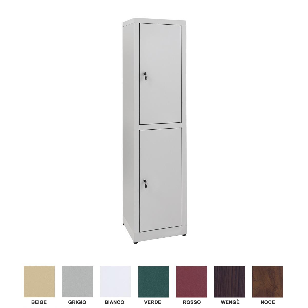 Armadio Spogliatoio Sporco/Pulito Zincoplastificato - 2 vani - Dim. 45x50x180H cm. Verde