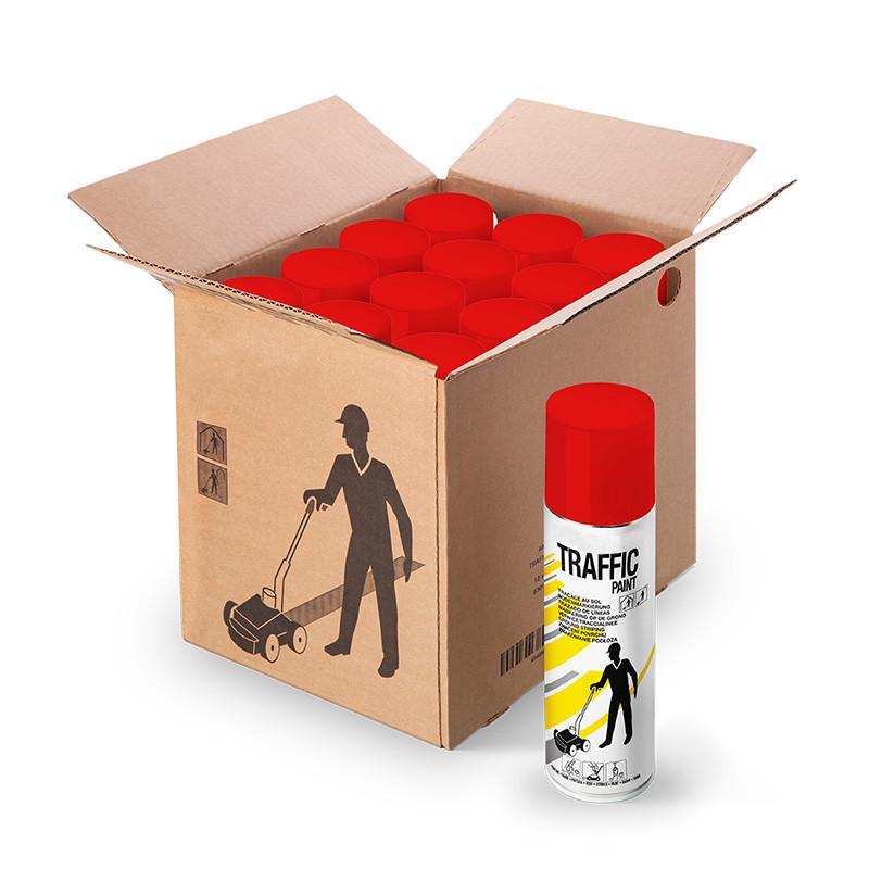  Bombolette vernice traccialinee (KIT 12) - Colore ROSSO