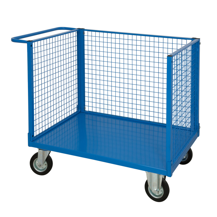 Carrello con 3 sponde rete/cm. L.90xP.60xH.80