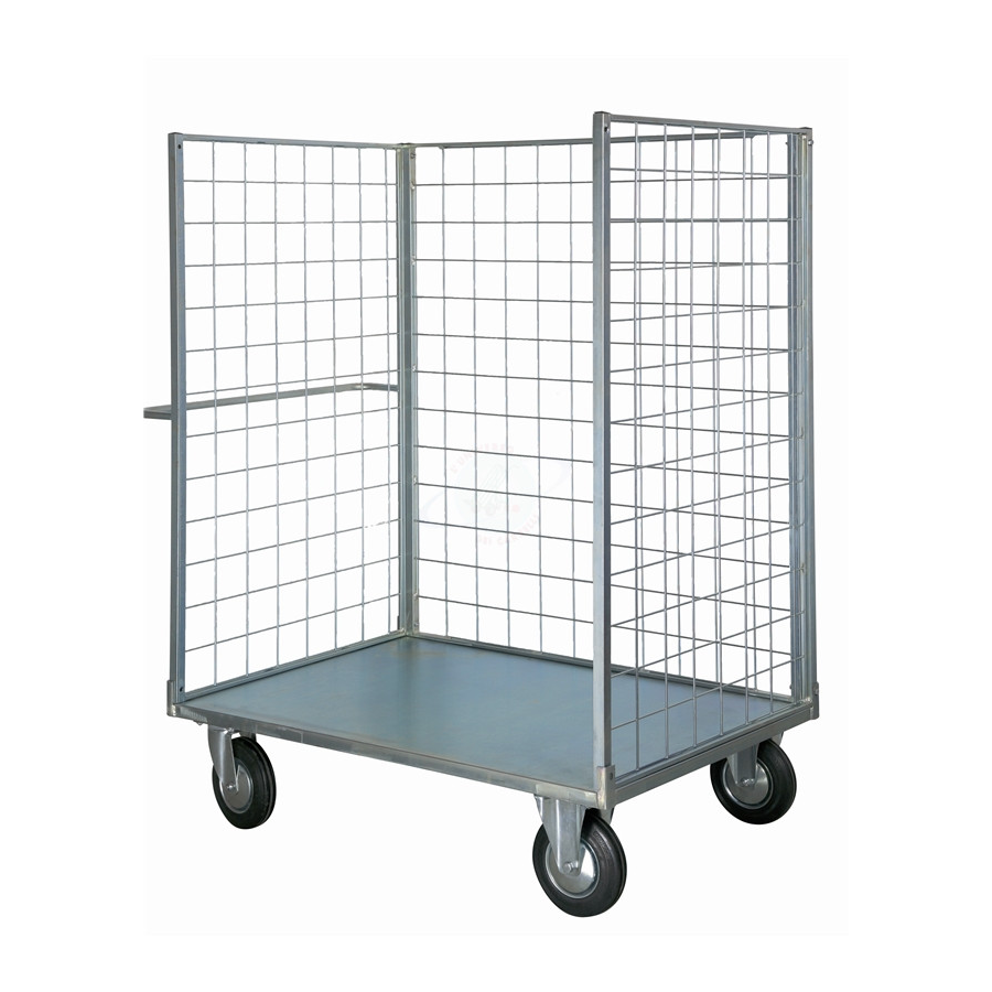 Carrello con 3 sponde rete/cm. L.120xP.80xH.160