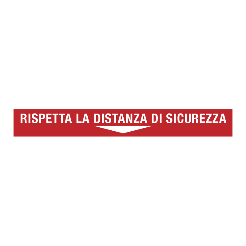 Scritta adesiva Rispetta la distanza (10 Pz)