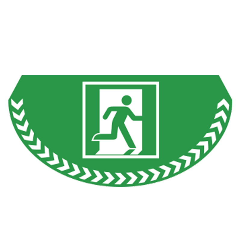Bollo mezzaluna fondo verde uscita di emergenza (1 Pz)
