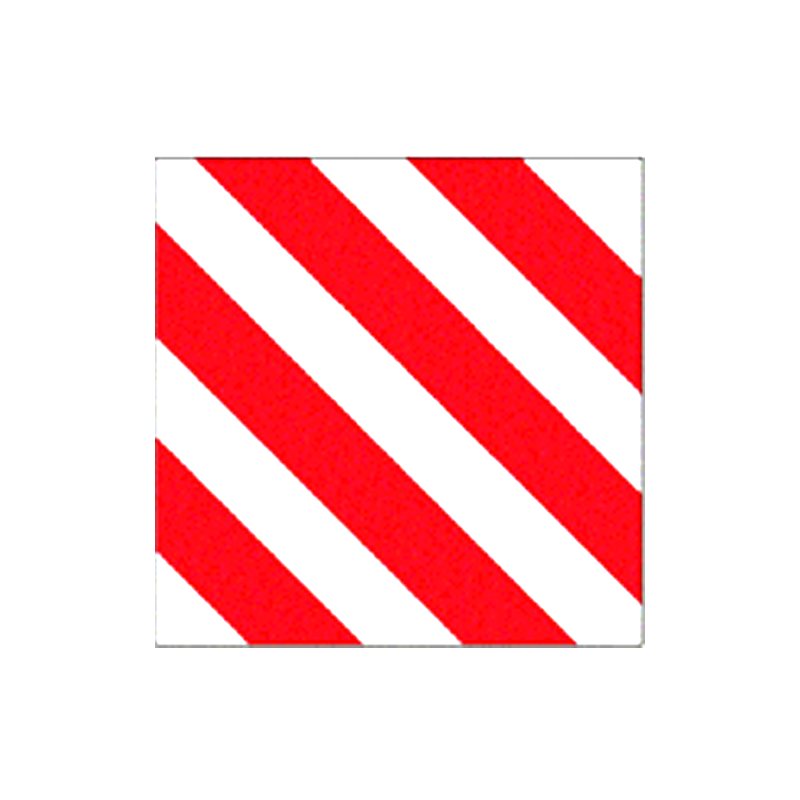 Pannello adesivo rifrangente bianco rosso cm.45x45 / Orientamento destra