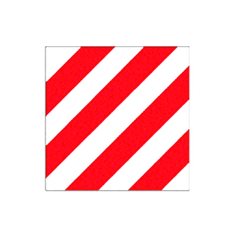 Pannello adesivo rifrangente bianco rosso cm.45x45 / Orientamento sinistra