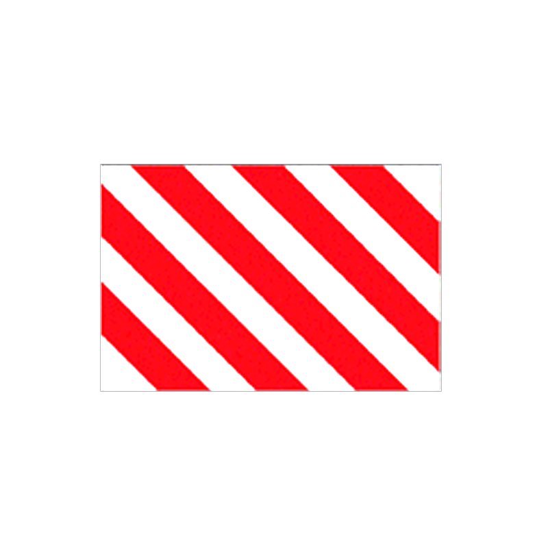 Pannello adesivo rifrangente bianco rosso cm.45x30 / Orientamento destra