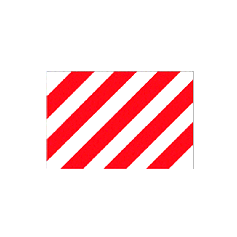 Pannello adesivo rifrangente bianco rosso cm.45x30 / Orientamento sinistra