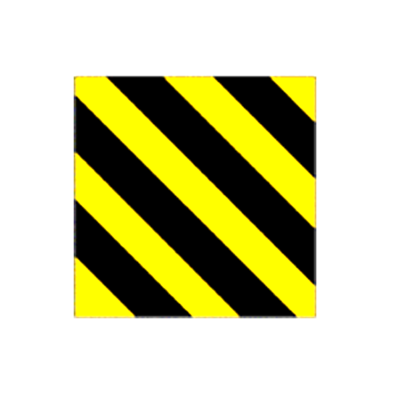 Pannello adesivo rifrangente giallo nero cm.45x45 / Orientamento destra