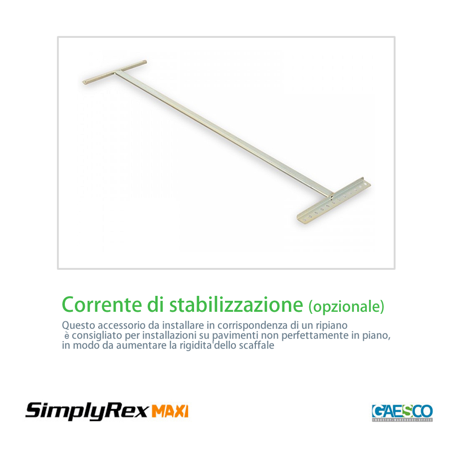 Barra di irrigidimento per scaffali SIMPLYREX /  cm. L. 100