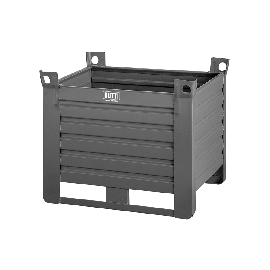 Contenitore metallico su slitte lato lungo - Dim.100x80x90 (2000 KG) 