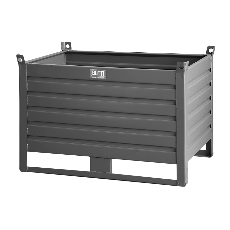 Contenitore metallico su slitte lato lungo - Dim.120x80x86 (1000 KG) 