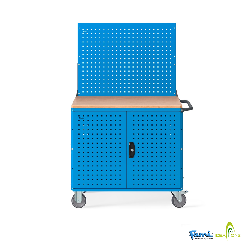Carrello a 3 ripiani cm. L.100xP.65xH.155/300Kg/ruote 125