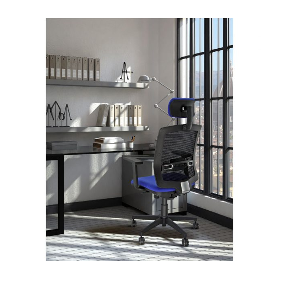 Sedia Ergonomica ERIS: Schienale rete, Poggiatesta, Sostegno lombare, Braccioli - BLU