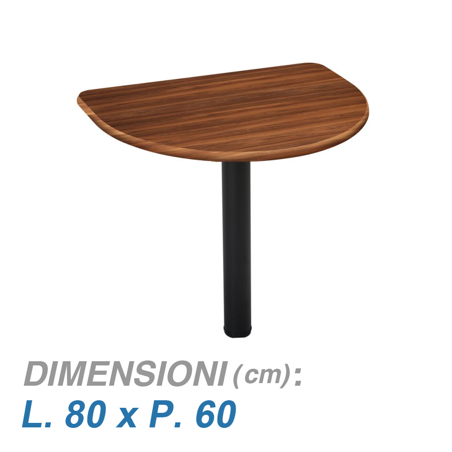Penisola con gamba ACADEMY / cm. 80x60 NOCE
