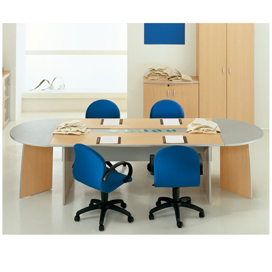 Tavolo riunione ovale BLEND / cm. L.310xP.110xH.70 GRIGIO