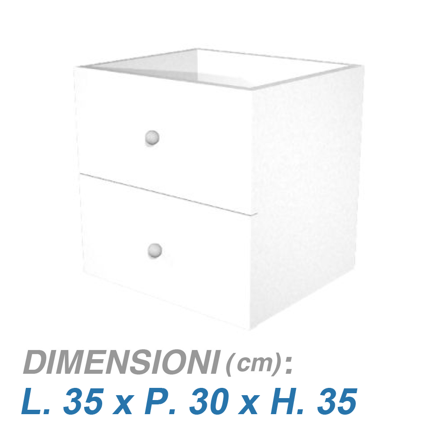 Cassetti per libreria Rainbow / cm. L.35xP.30xH.35 BIANCO
