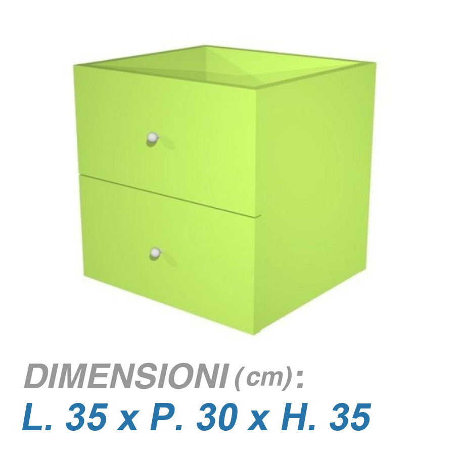 Cassetti per libreria Rainbow / cm. L.35xP.30xH.35 VERDE