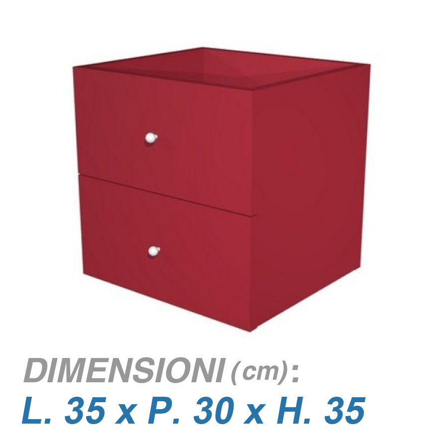 Cassetti per libreria Rainbow / cm. L.35xP.30xH.35 PRUGNA