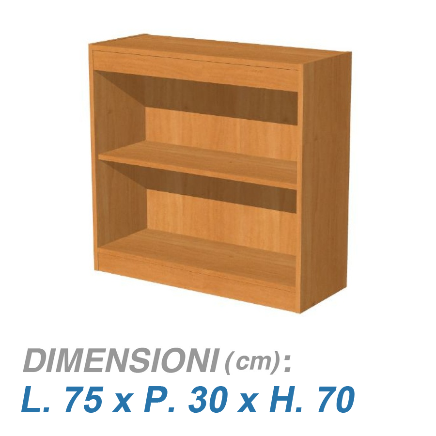 Libreria a giorno per ufficio SMART / cm. L.75xP.30xH.70 NOCE