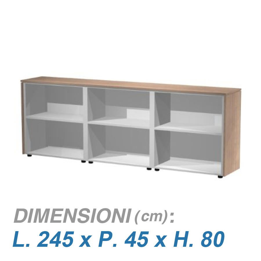 Mobile ufficio a giorno GRACE / cm. L.245xP.45xH.80 CILIEGIO