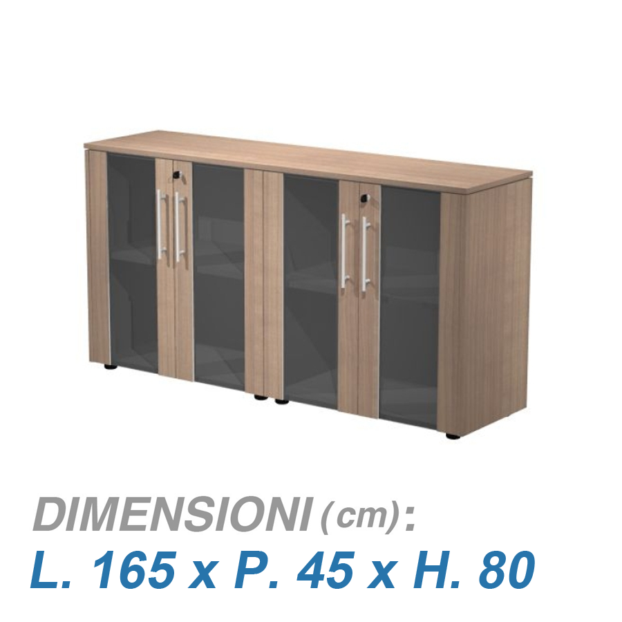 Mobile ufficio anta vetro GRACE / cm. L.160xP.45xH.80 CILIEGIO