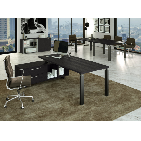 Scrivania da ufficio con gambe GRACE / cm. L.180xP.90xH.75 NERO