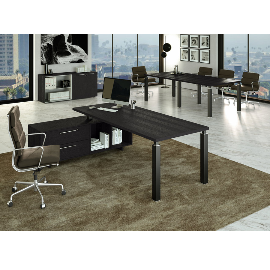 Scrivania da ufficio con gambe GRACE / cm. L.180xP.90xH.75 NERO