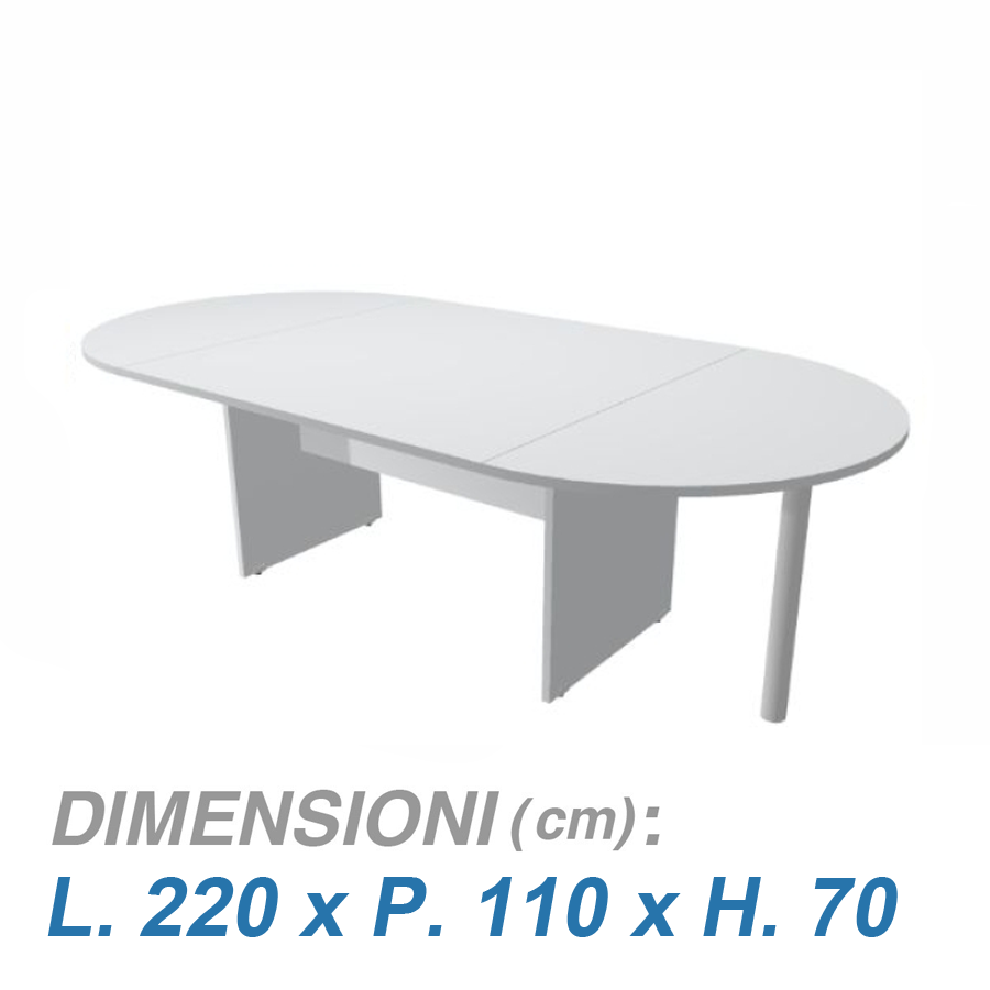 Tavolo riunione ovale VIRGO / cm. L.220xP.110xH.70 GRIGIO