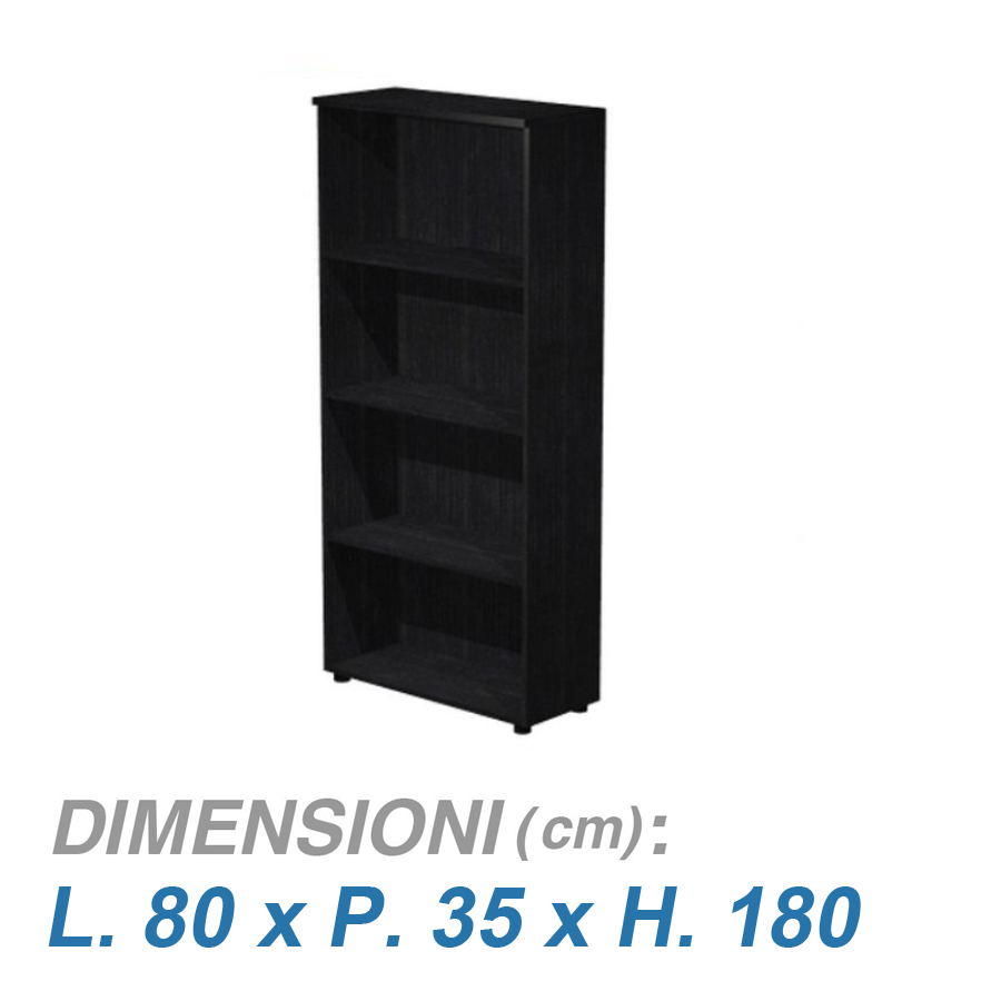Libreria ufficio VIRGO / cm. L.80xP.35xH.180 NERO