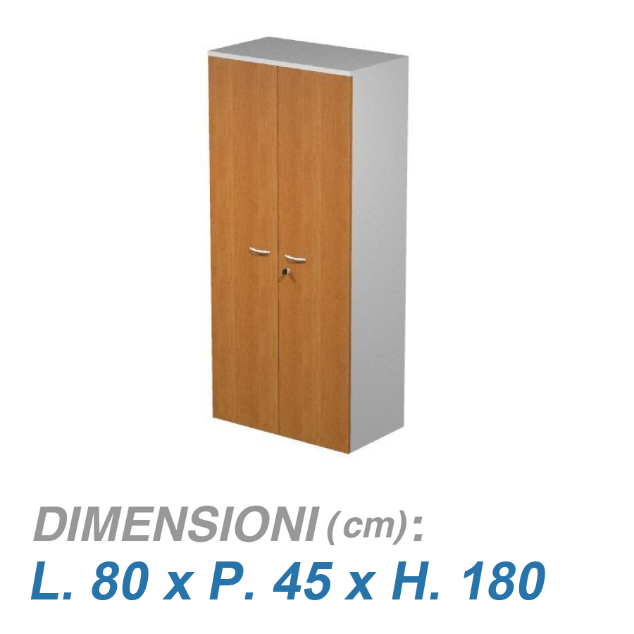 Armadio ufficio VIRGO / cm. L.80xP.45xH.180 NOCE