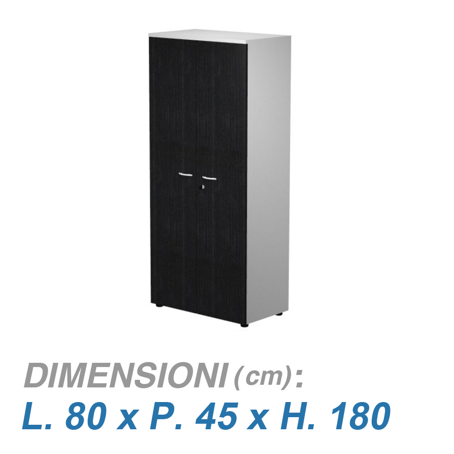 Armadio ufficio VIRGO / cm. L.80xP.45xH.180 NERO