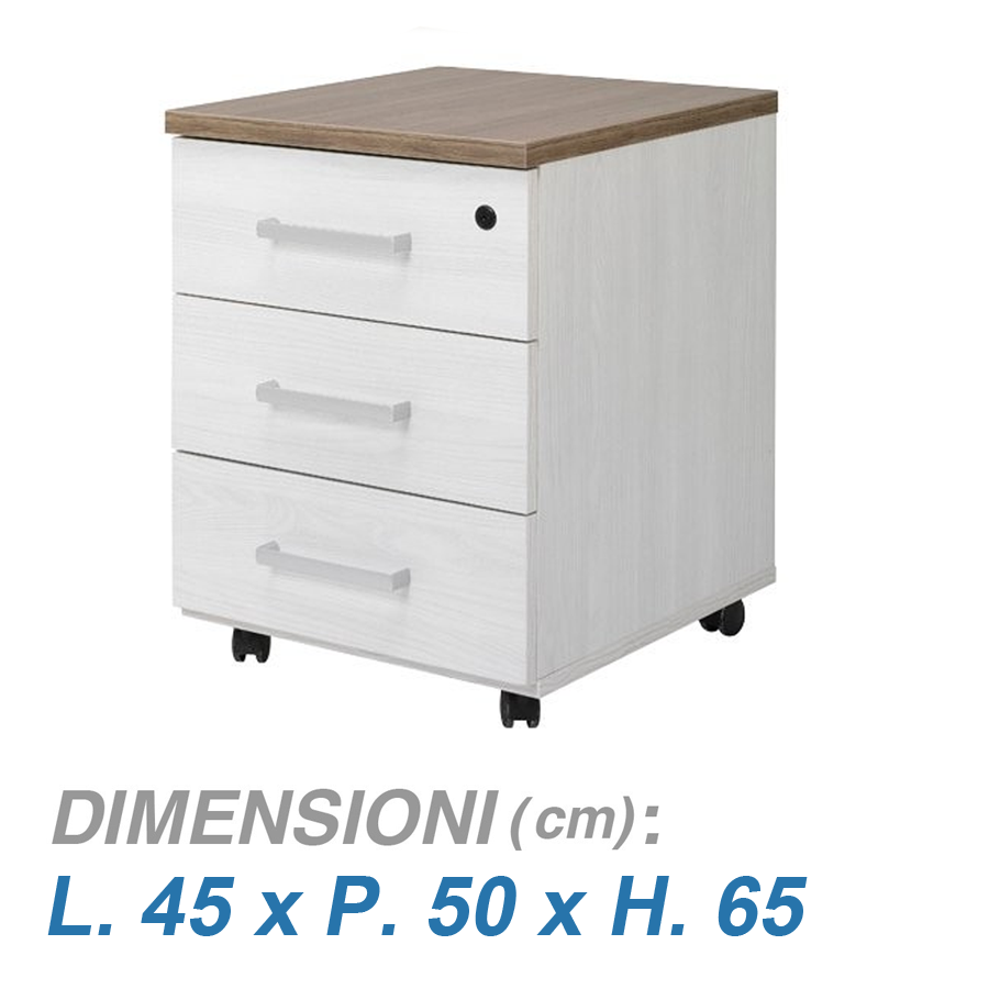 Cassettiera per scrivania FUSION / cm. L.45xP.50xH.65 OLMO