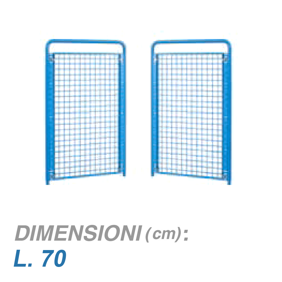 Sponde laterali con rete per carrello NET / cm. L.70