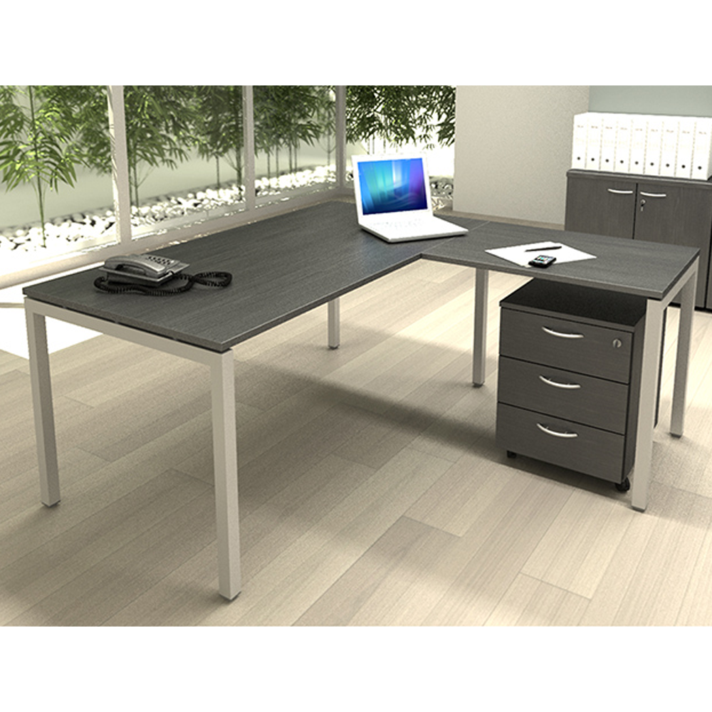 Allungo scrivania ufficio gambe metalliche VIRGO / cm. L.80xP.60xH.70 FAGGIO