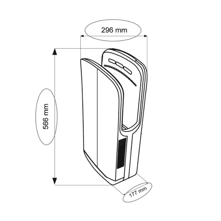 Asciugamani elettrico Doppi filtro EPA / 1450W / ABS Bianco