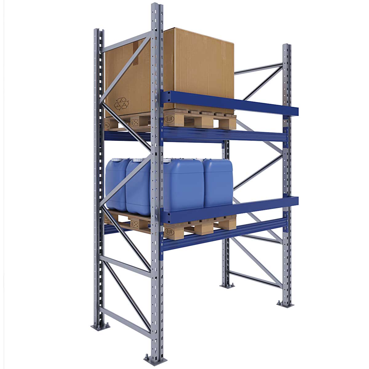 Fermapallet posteriore per scaffali portapallet - cm. L.270