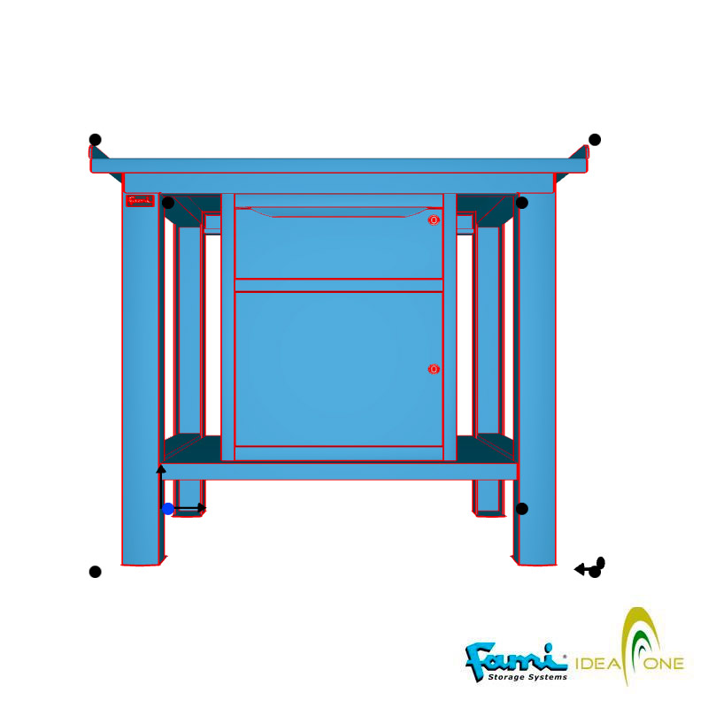 Banco da lavoro piano in acciaio (BLU) / cm. L.100xP.70xH.85 – CST08