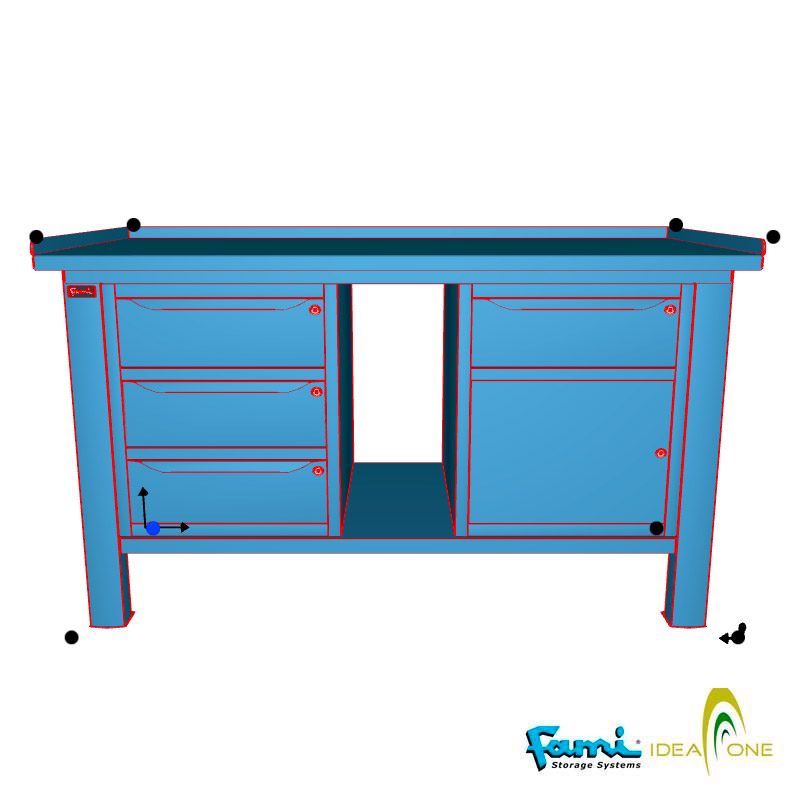 Banco da lavoro piano in acciaio (BLU) / cm. L.150xP.70xH.85 – CST10