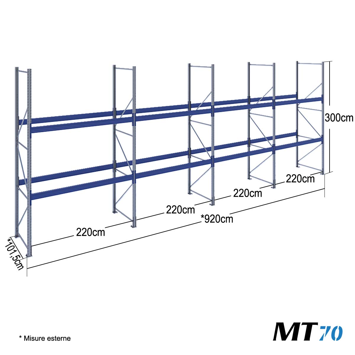 Scaffale Portapallet (24 pallet) - cm. L.901xP.100xH.300 (KIT)