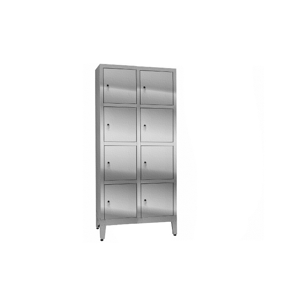 Armadio Porta oggetti in Acciaio Inox - 8 vani - Dim. 95x40x195H cm.
