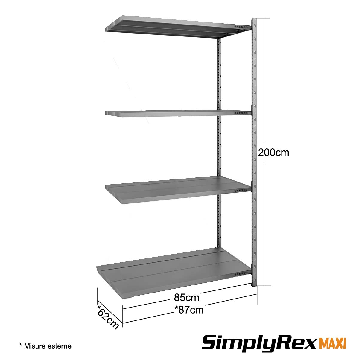 Scaffale Componibile - cm. L.85xP.60xH.200 (AGG) Simplyrex