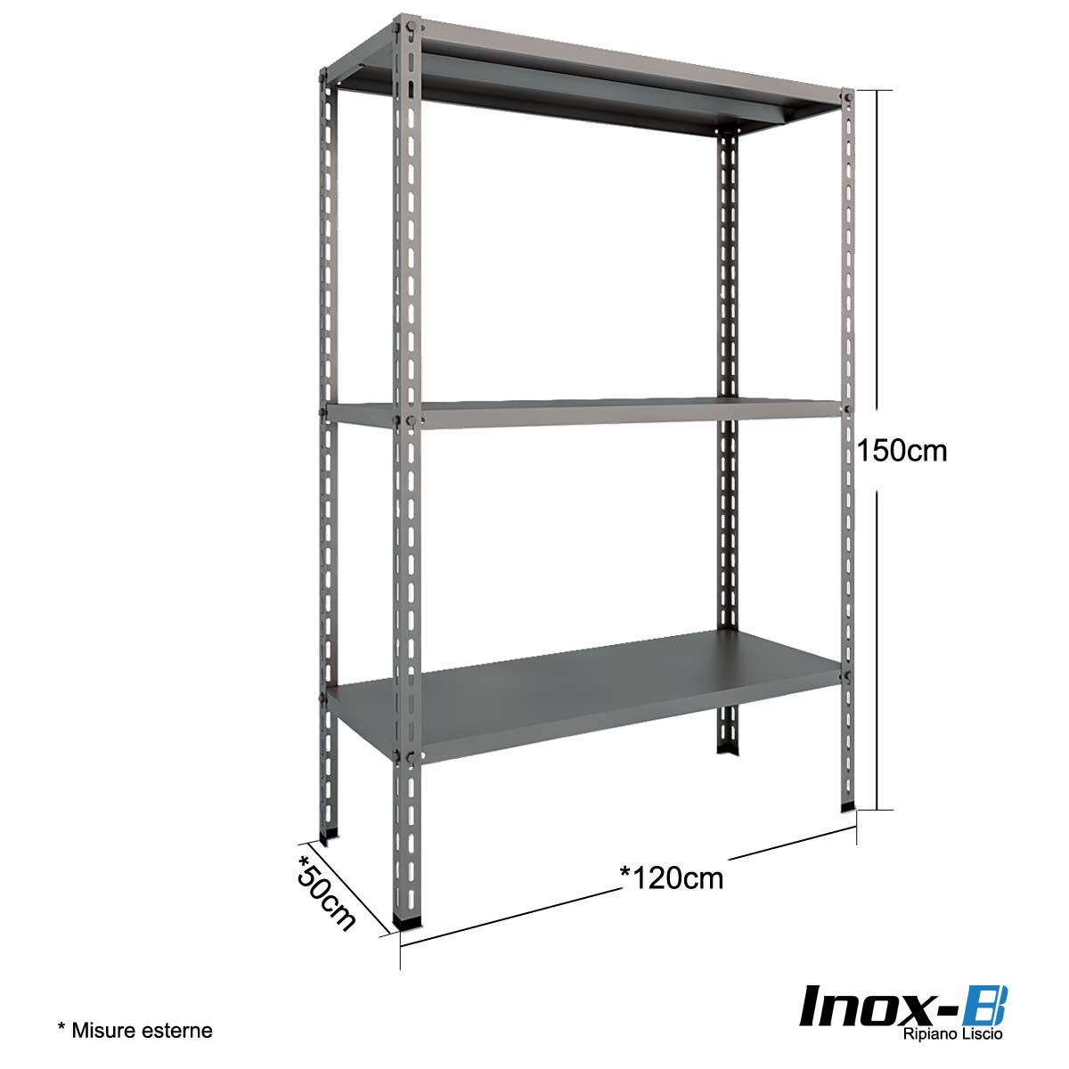 Scaffale Acciaio inox Bullone - cm. L.120xP.50xH.150