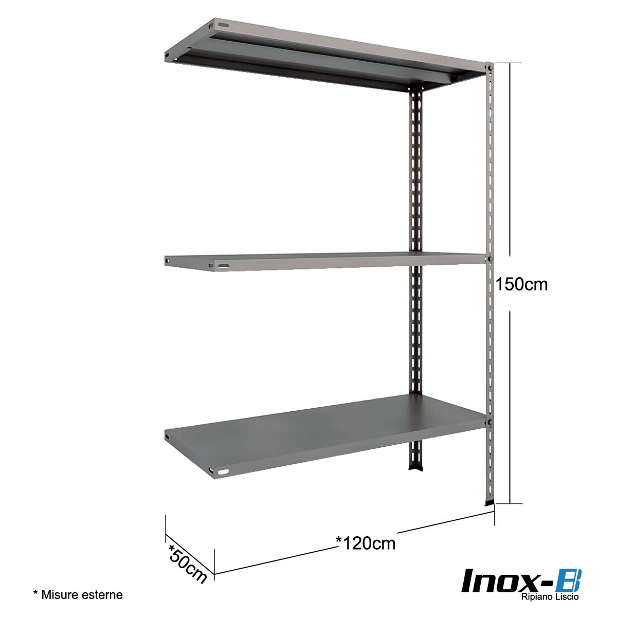Scaffale Inox-B liscio cm. L.120xP.50xH.150 – AGG.