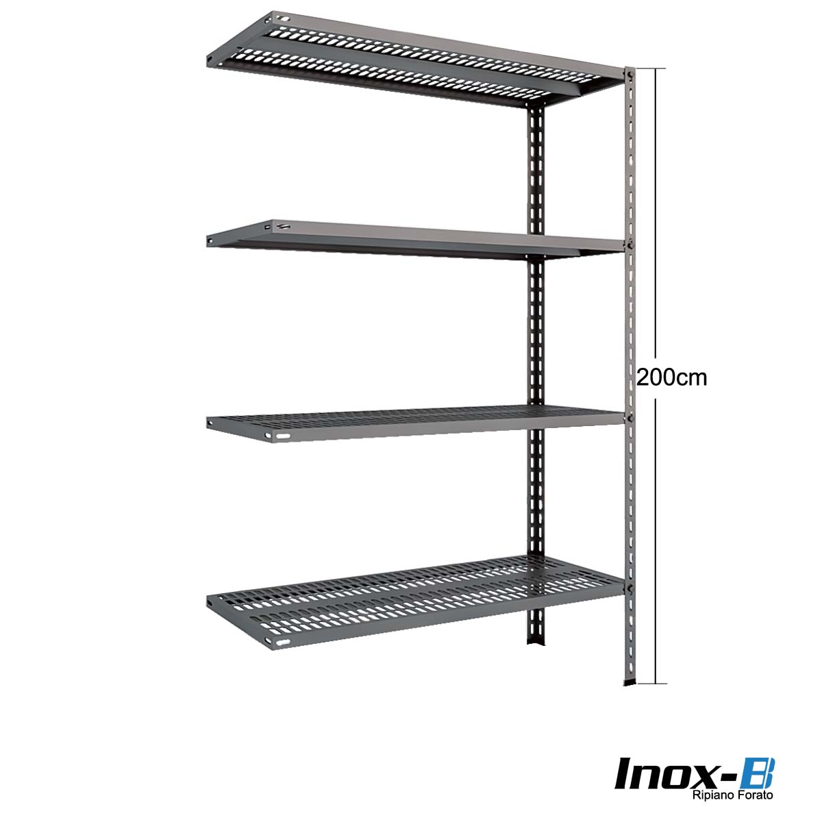 Scaffali acciaio inox bullone ripiano forato - Altezza cm.200 – Aggiuntivo